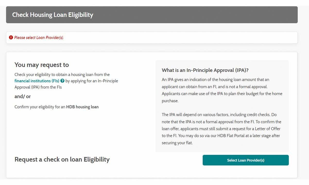 HDB HFE letter housing loan eligibility