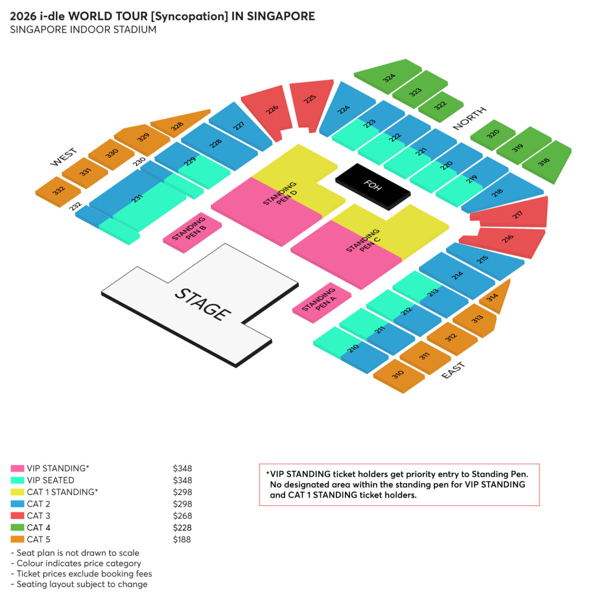 i-dle Singapore Indoor Stadium seat map