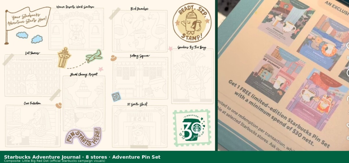 Starbucks Adventure Journal stamp card and Adventure Pin Set promotion in Singapore