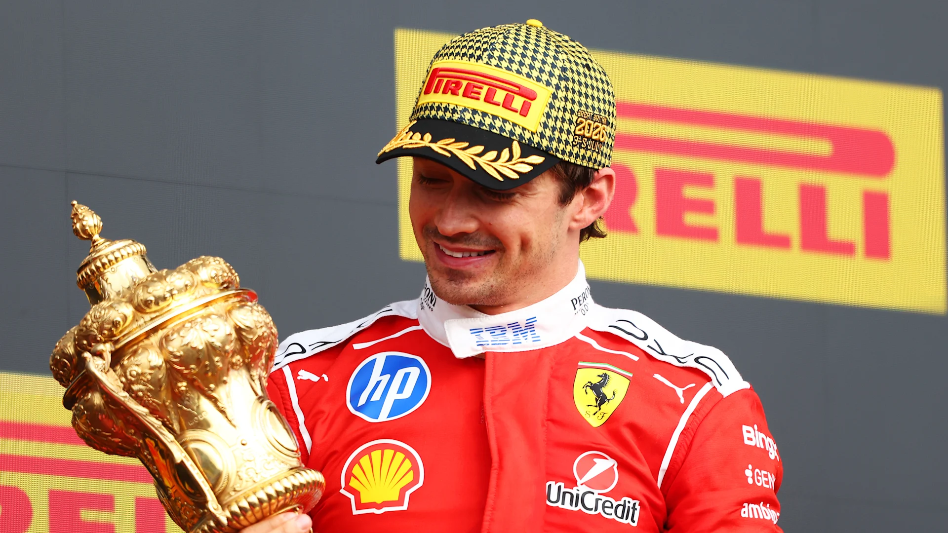 Leclerc wins British Grand Prix 2026 Silverstone podium Ferrari