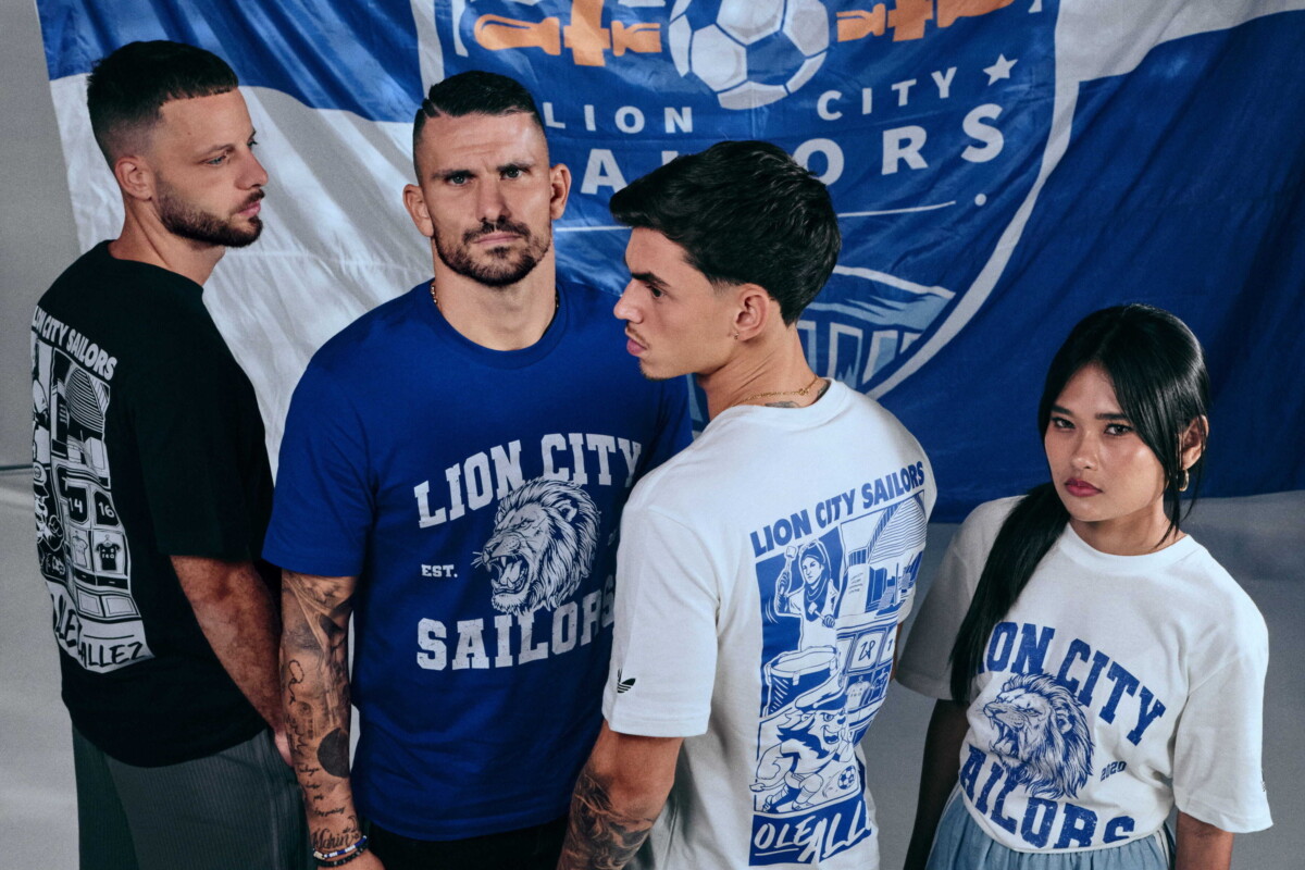 Lion City Sailors adidas 2026/27 kit launch promotional photograph