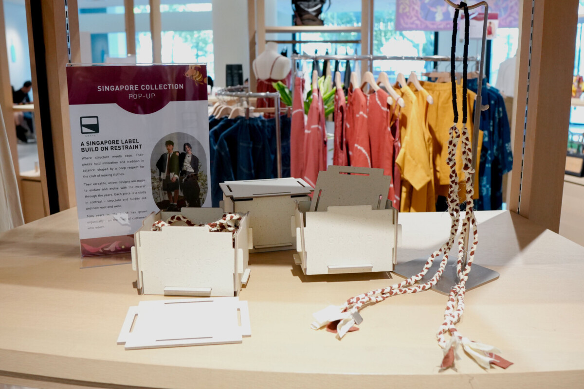 GRAYE Tanglefolk necklace display at LUMINE SINGAPORE Singapore Collection Pop-Up