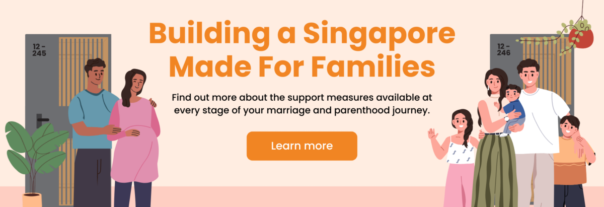 Made For Families banner illustrating Singapore families claiming shared parental leave