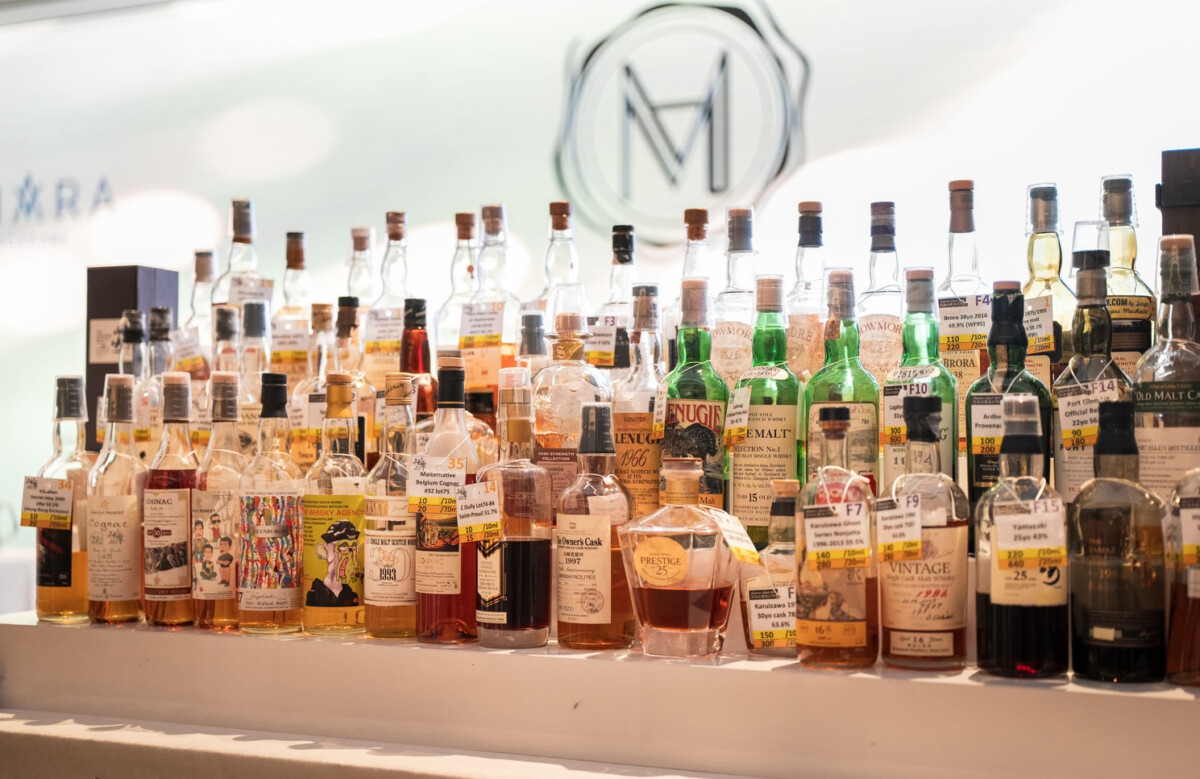 Whisky bottles on display at The Malt Affair