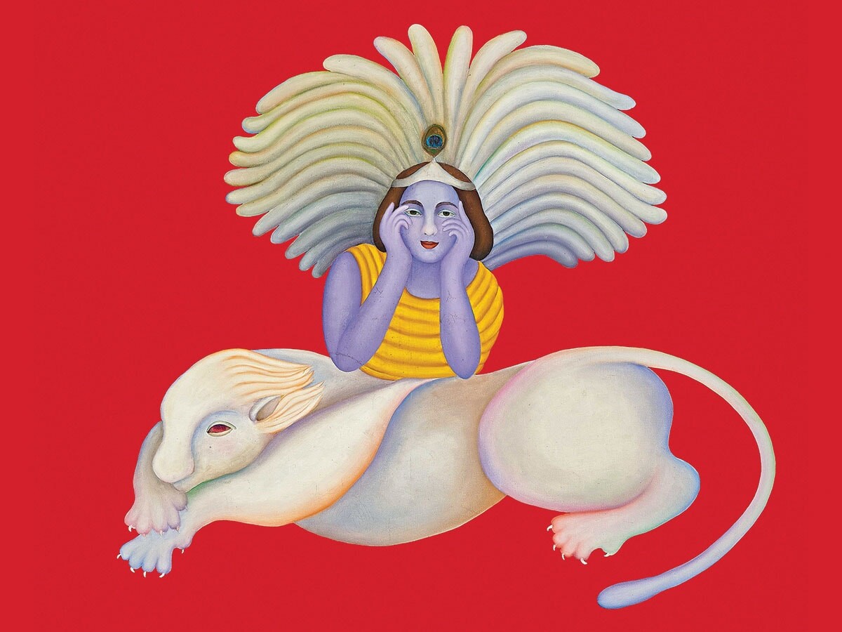 Manjit Bawa painting Untitled Krishna at AstaGuru Singapore
