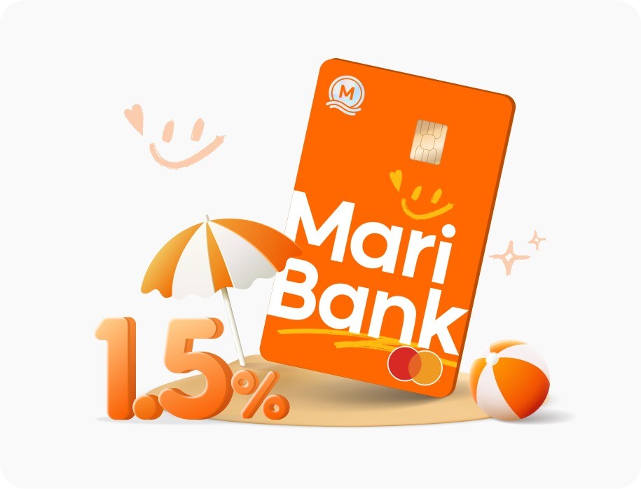 Orange MariBank Mastercard with the bank's overseas 1.5 per cent cashback artwork