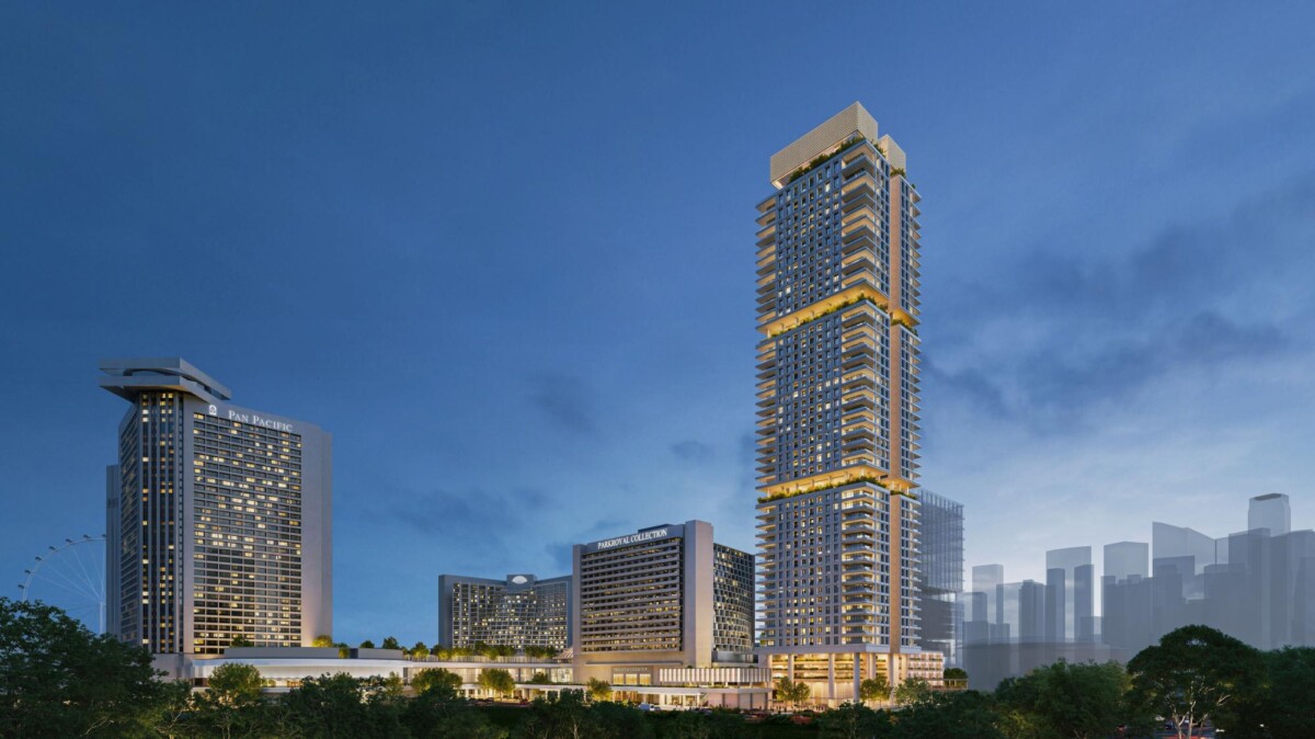 Artist impression of Marina Square 204-unit residential tower towards Marina Bay