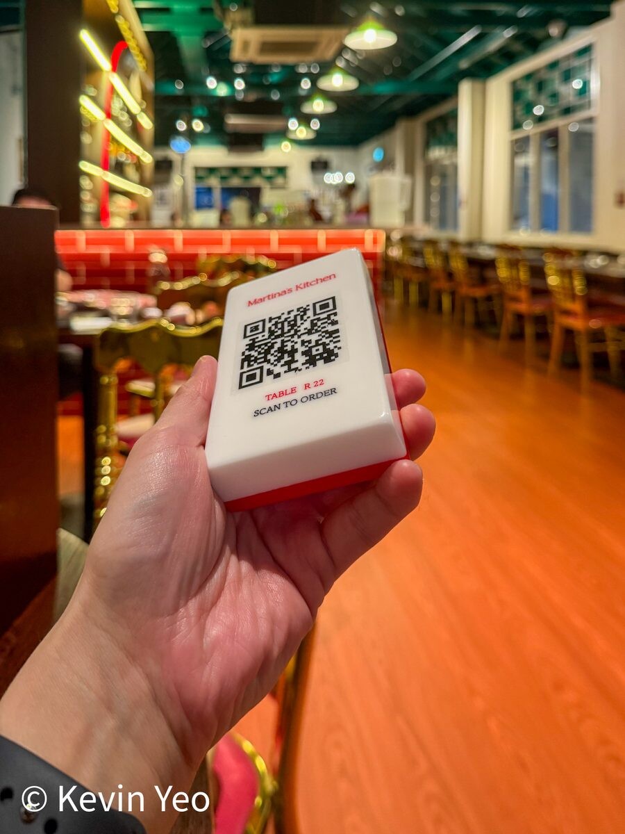 Martina's Kitchen mahjong tile QR code for table ordering
