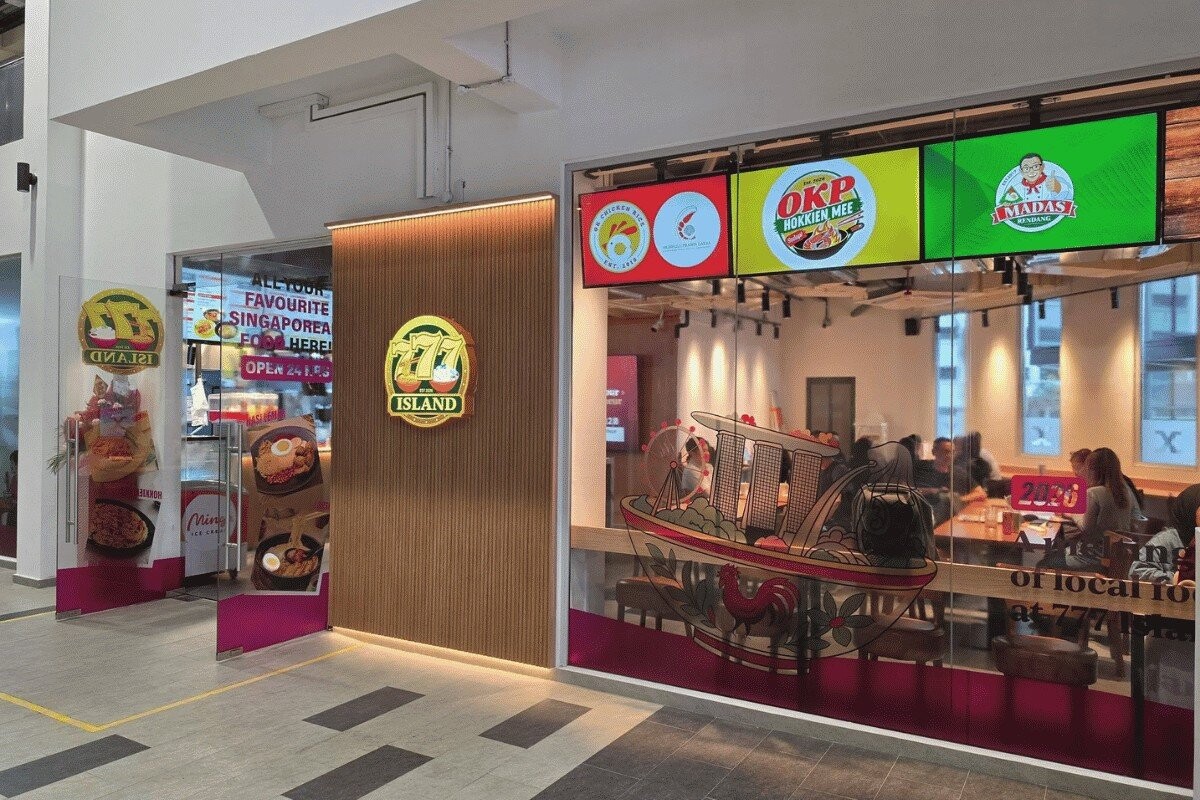 777 Island 24-hour multi-brand cafe storefront at Braddell Heights Community Club