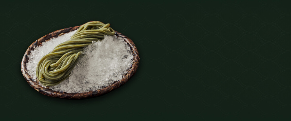 Ojeje Premium Matcha Zaru Udon on ice
