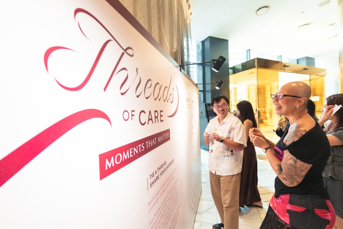 Threads of Care interactive installation at a Millennium Hotels and Resorts Singapore property