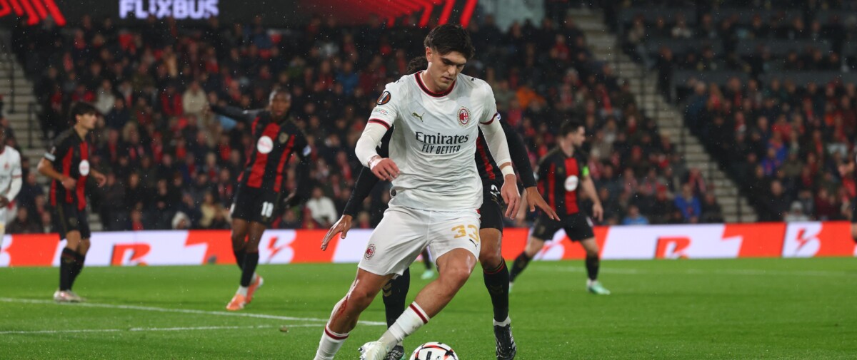 A Milan player on the ball during Bournemouth's 3-0 win over AC Milan at the Vitality Stadium