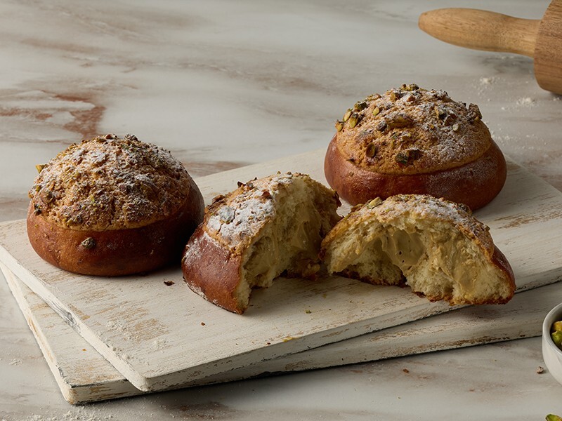 MIMMO's pistachio bolo bao. Image: MIMMO Bakery Singapore