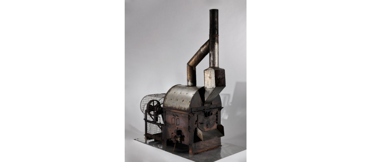 Traditional Nanyang coffee roasting machine from Ho Tit Coffee Powder Factory