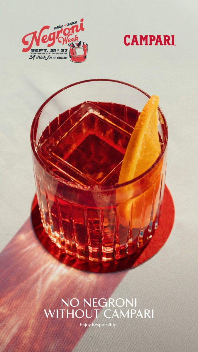 A classic Negroni cocktail with Campari