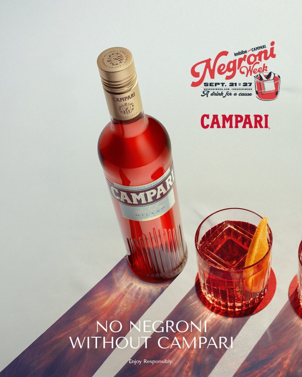 Campari Negroni serve for Negroni Week