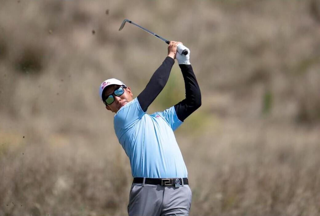 Ng Wei Jun during a practice round at the Asia-Pacific Amateur Championship at Te Arai Links