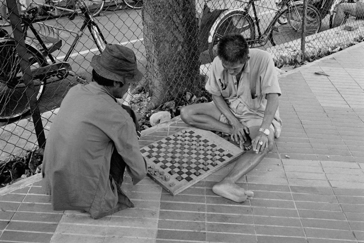 Seniors playing Dum at Kreta Ayer pavilion