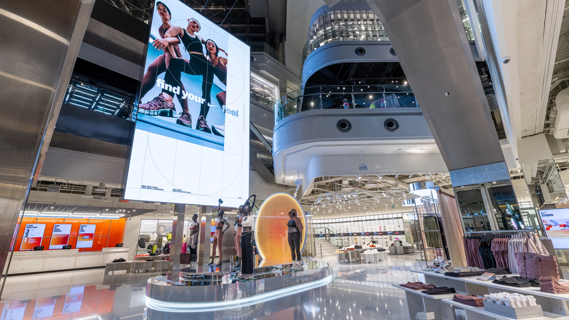 Nike Orchard Road spans three levels, making it a useful reference point for Singapore shoppers comparing online and in-store purchases.