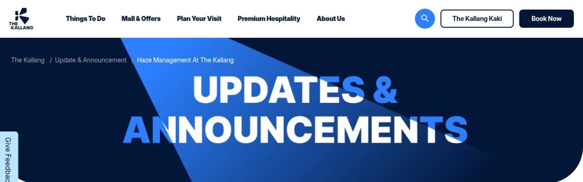 The Kallang haze management update page