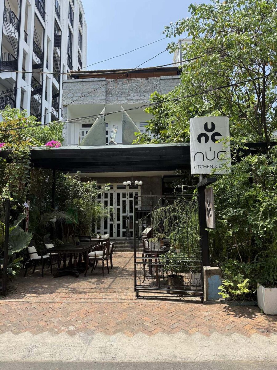 Exterior of NUC Kitchen and Bar Saigon, a converted house tucked into a cul-de-sac