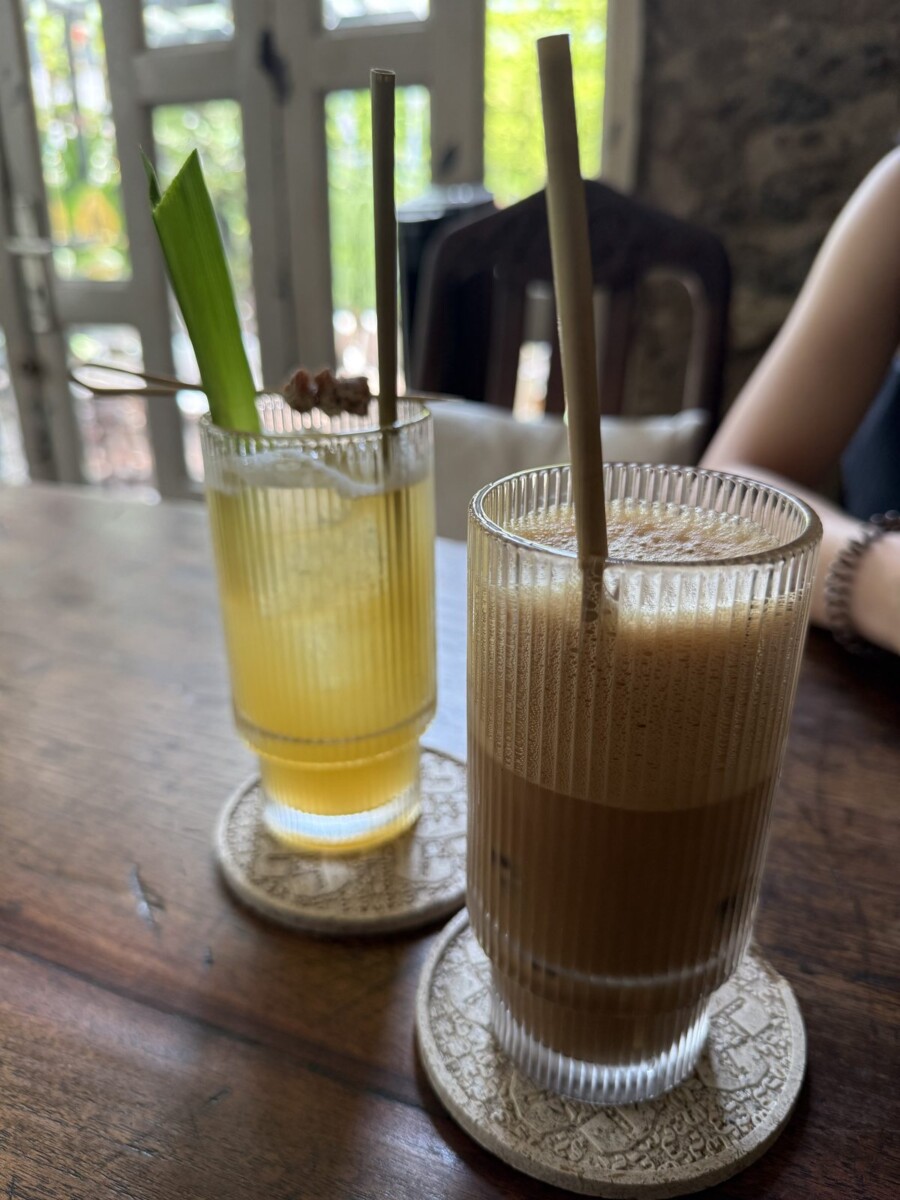 Salted kumquat drink and Vietnamese iced coffee at NUC Kitchen and Bar Saigon
