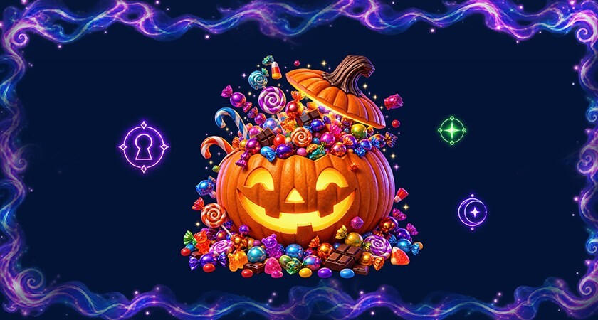 Causeway Point Halloween Scaretacular trick-or-treat graphic with a pumpkin full of sweets
