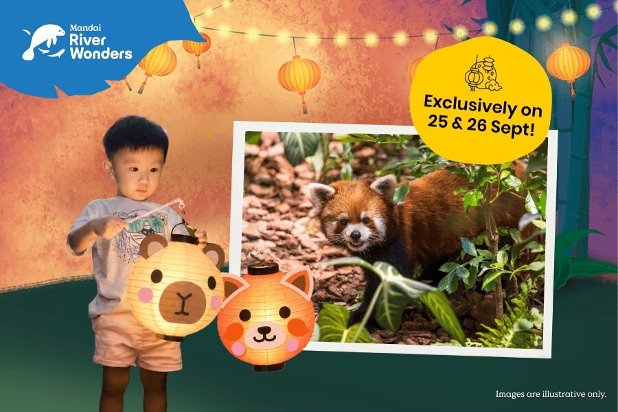 River Wonders Mid-Autumn promotional image with animal lanterns and red panda, exclusive 25 and 26 September