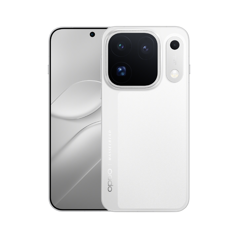 OPPO Find X10 Pro Max in Luna White, front and back