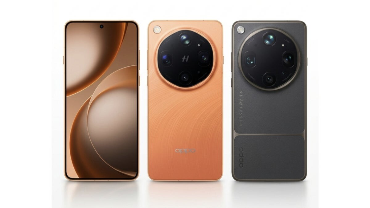 OPPO Find X9 Ultra in Canyon Orange and Tundra Umber colour options