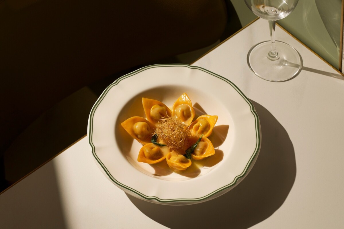 Tortelli di galbi jjim plate at Osteria Da Su
