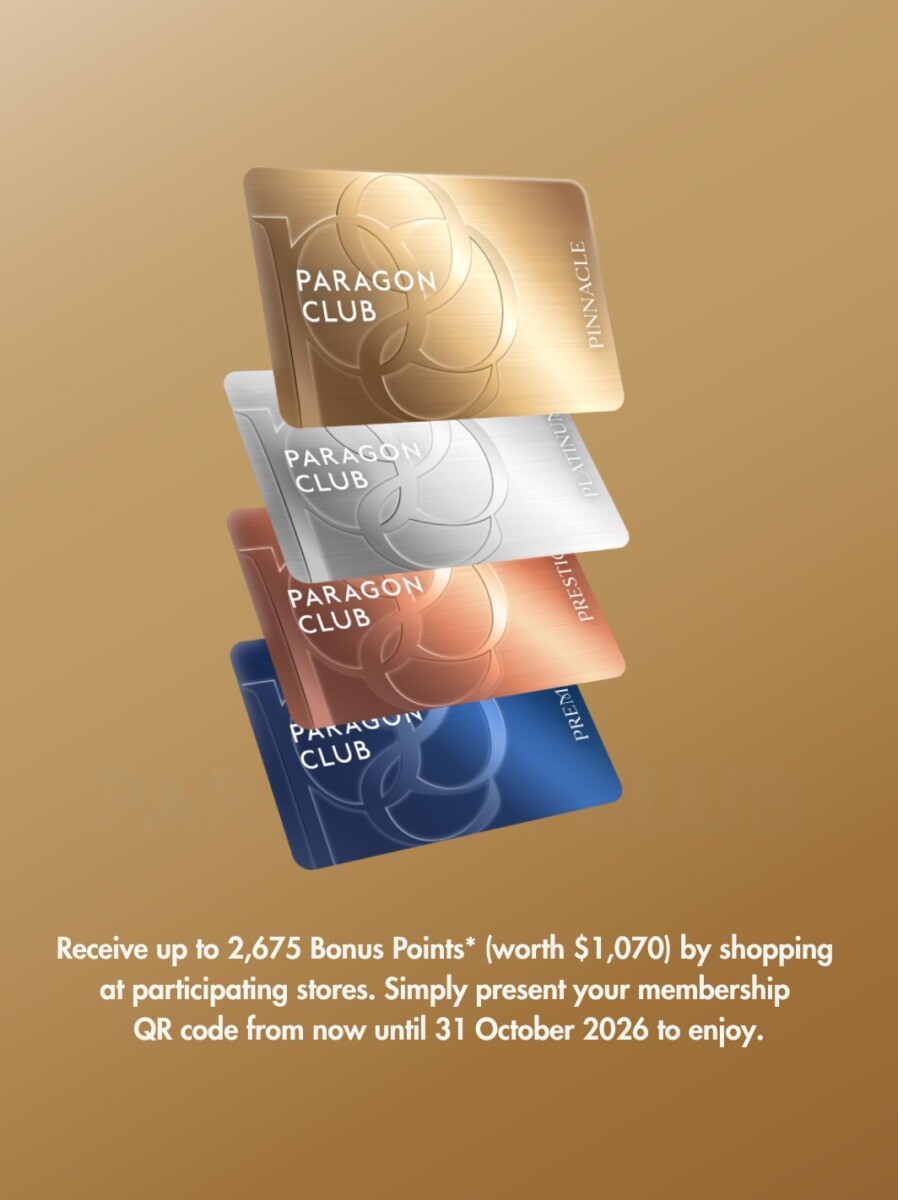 Paragon Club Members Exclusives poster showing bonus points offer to 31 October 2026