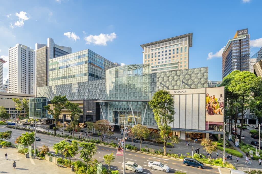 Interior view of Paragon shopping mall on Orchard Road Singapore