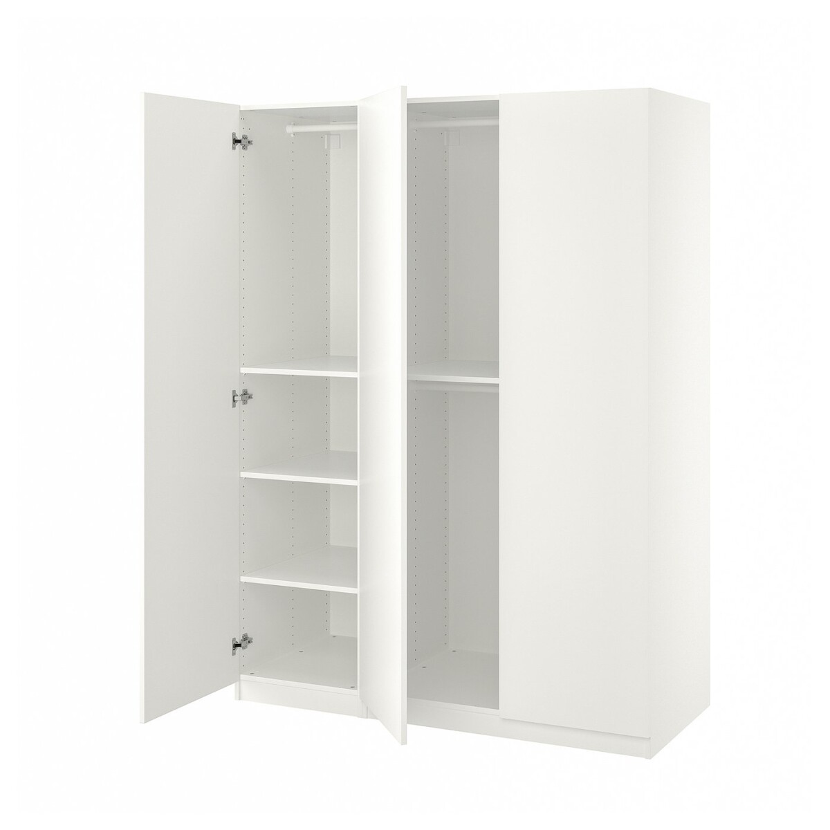 IKEA PAX FORSAND white wardrobe combination 150x60x201 cm with two doors open