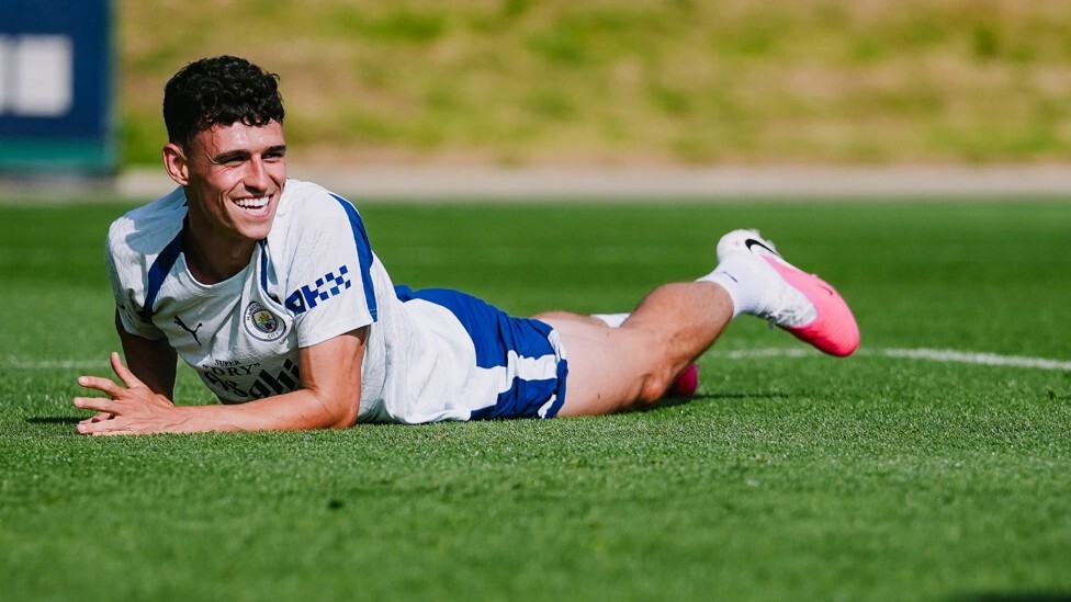 Phil Foden in pre-season training at Manchester City
