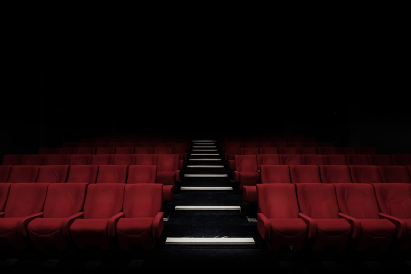 Cinema auditorium with red seats