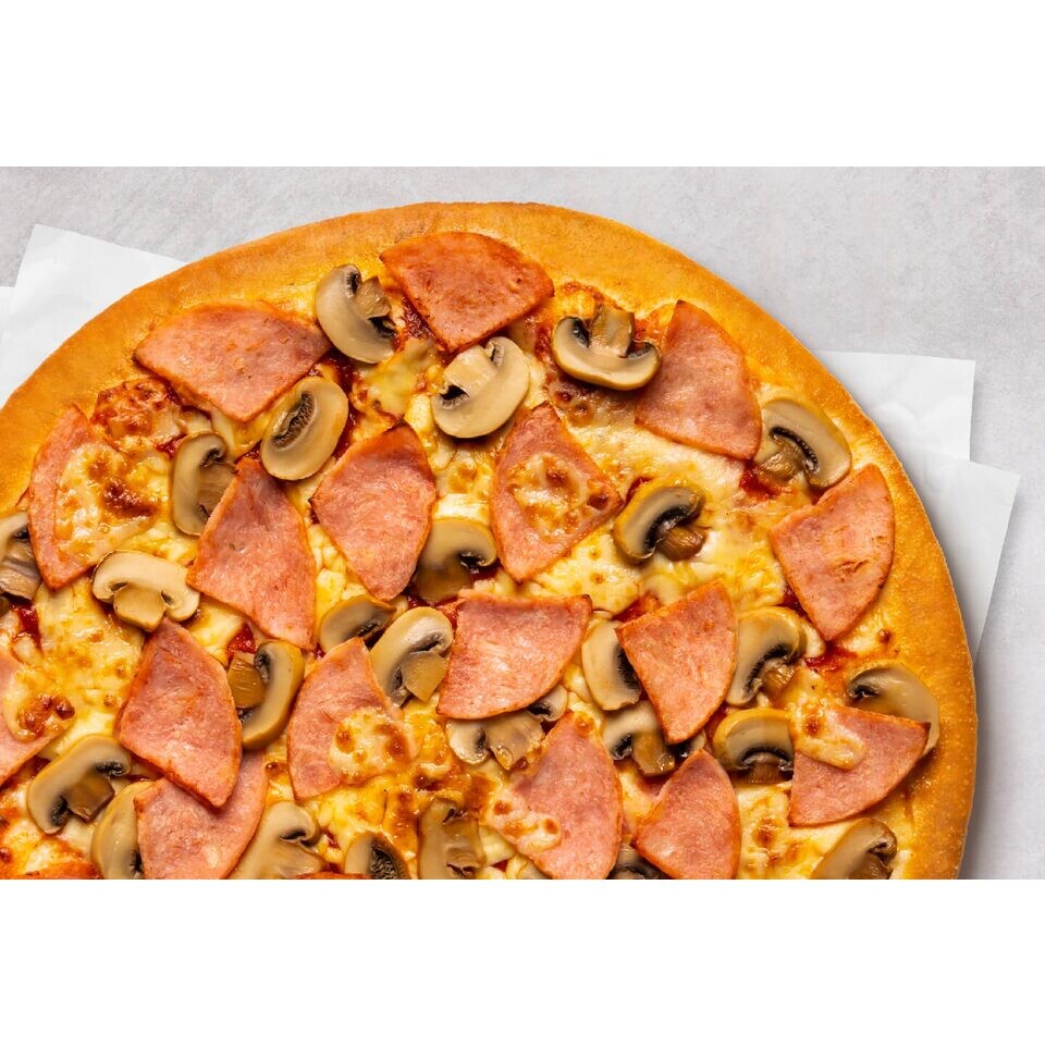 Chic Ham n Shroom large pizza, included at no top-up in the Pizza Hut $10 deal