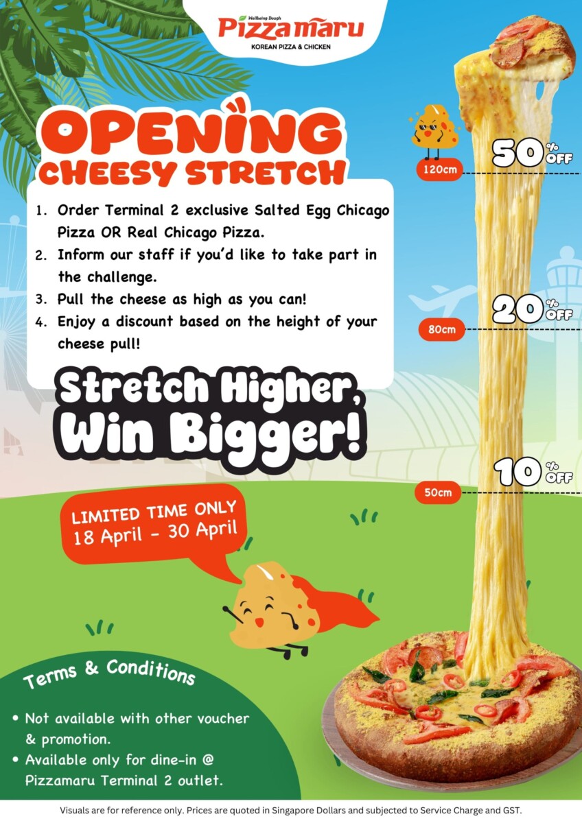 Pizza Maru T2 cheese pull challenge discount poster