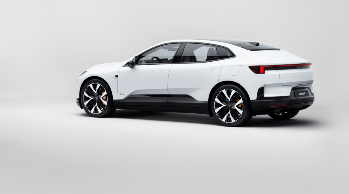 White Polestar 4 Category A Singapore official SUV coupe, no rear window