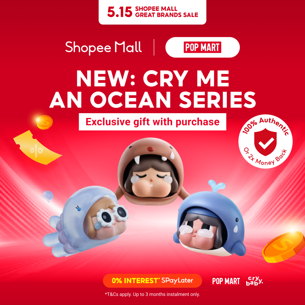 POP MART CRYBABY Cry Me an Ocean Series on Shopee Mall Singapore 2026