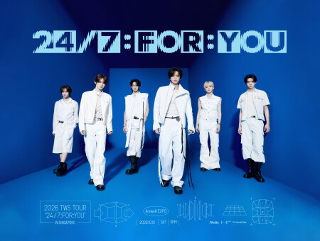 Poster for the 2026 TWS tour 24/7:FOR:YOU in Singapore at Arena @ EXPO