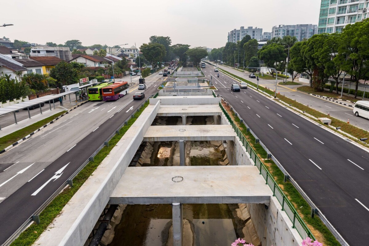 Upgraded Upper Bukit Timah Canal with deeper concrete channel