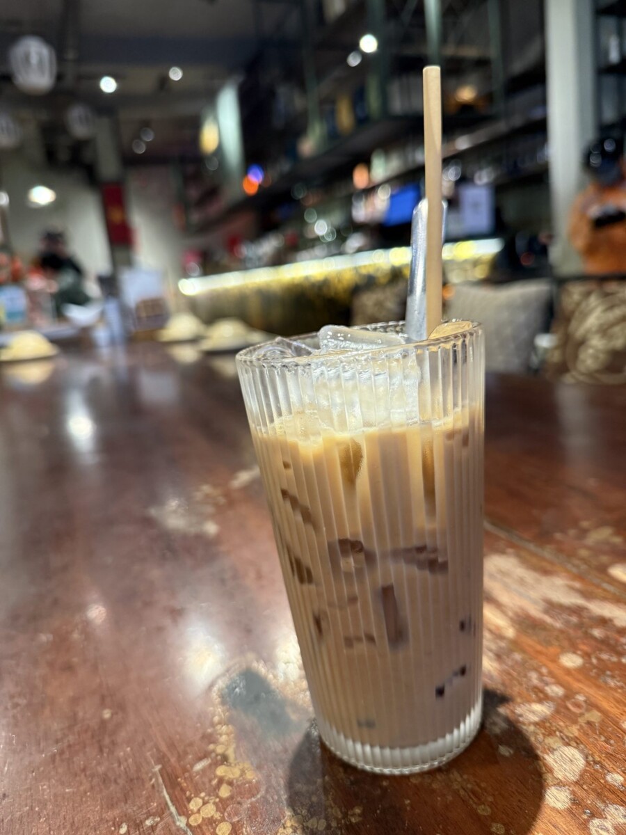 Layered Vietnamese iced coffee at Quan Bui Saigon