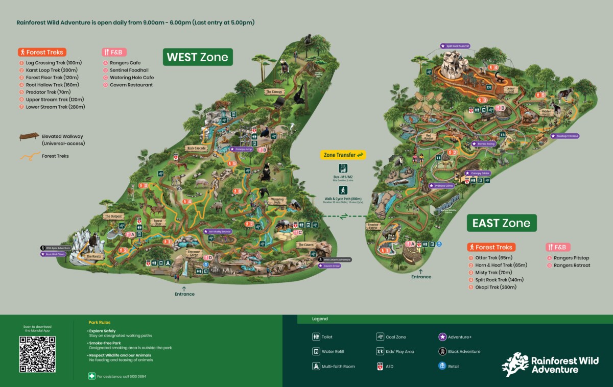 Map of Rainforest Wild Adventure Mandai