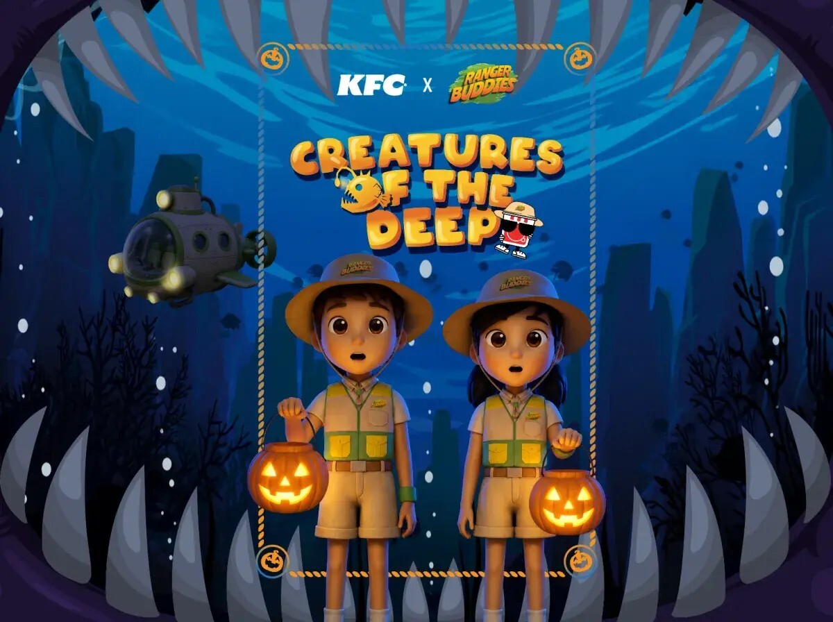 KFC x Ranger Buddies mission artwork with Al and Min underwater