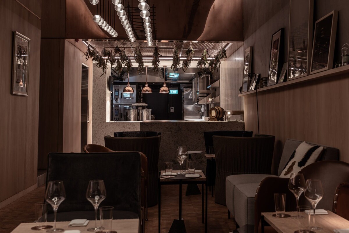 Restaurant Zen three storey shophouse interior dining space