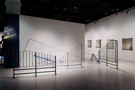 Jason Wee's Labyrinths fences and tactile paving installed at Singapore Art Museum
