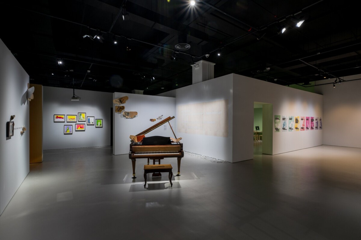 Gallery interior at Singapore Art Museum — Talking Objects and The Living Room exhibitions