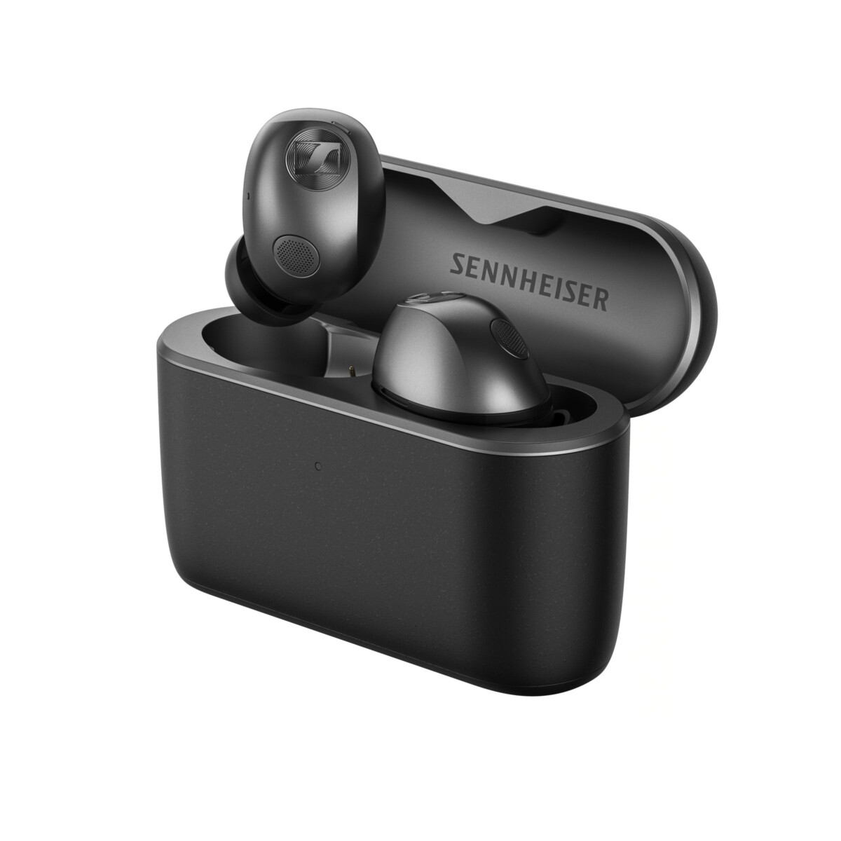 Sennheiser Momentum True Wireless 5 earbuds and charging case in Graphite, official product image from the Singapore store