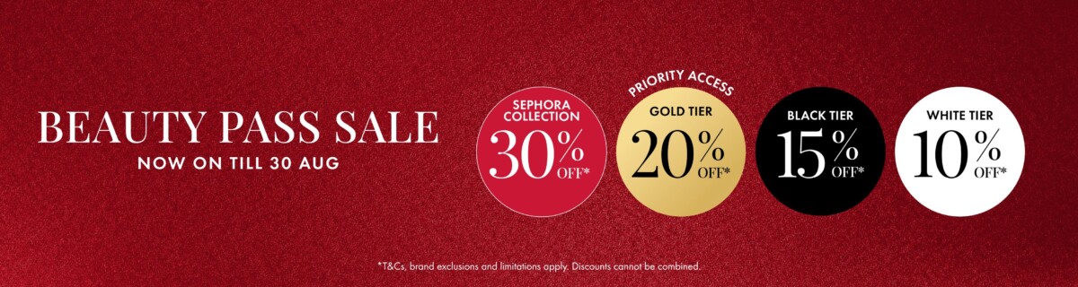 Sephora Beauty Pass Sale Singapore August 2026 banner up to 20 percent off